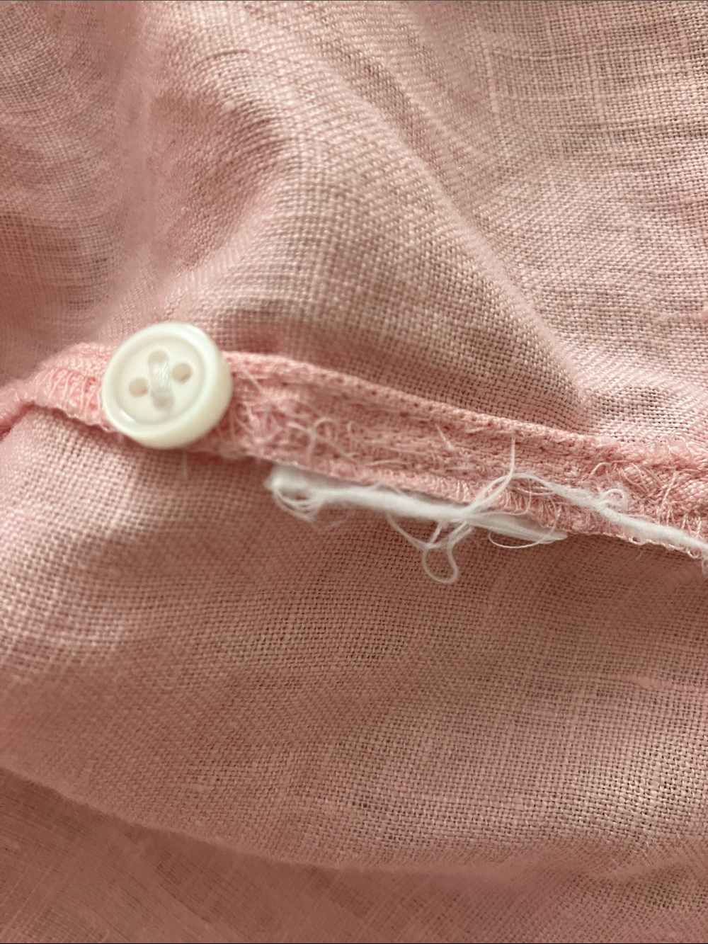 J. Crew Pink Linen Ruffle Trim Blouse EUC - Picture 4 of 4